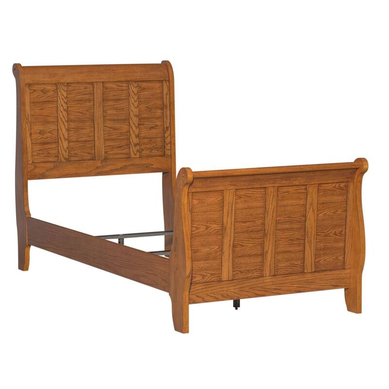 Copper Grove Epper Aged Oak Youth Sleigh Bed