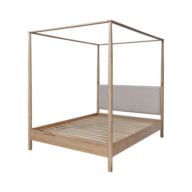 NPD Furniture Bloomfield Queen Bed Set / Canopy Bed Set - Natural Pine / Canopy Bed - Queen