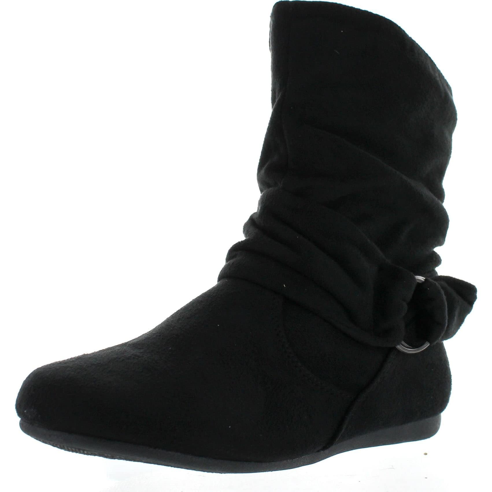 black womens boots flat