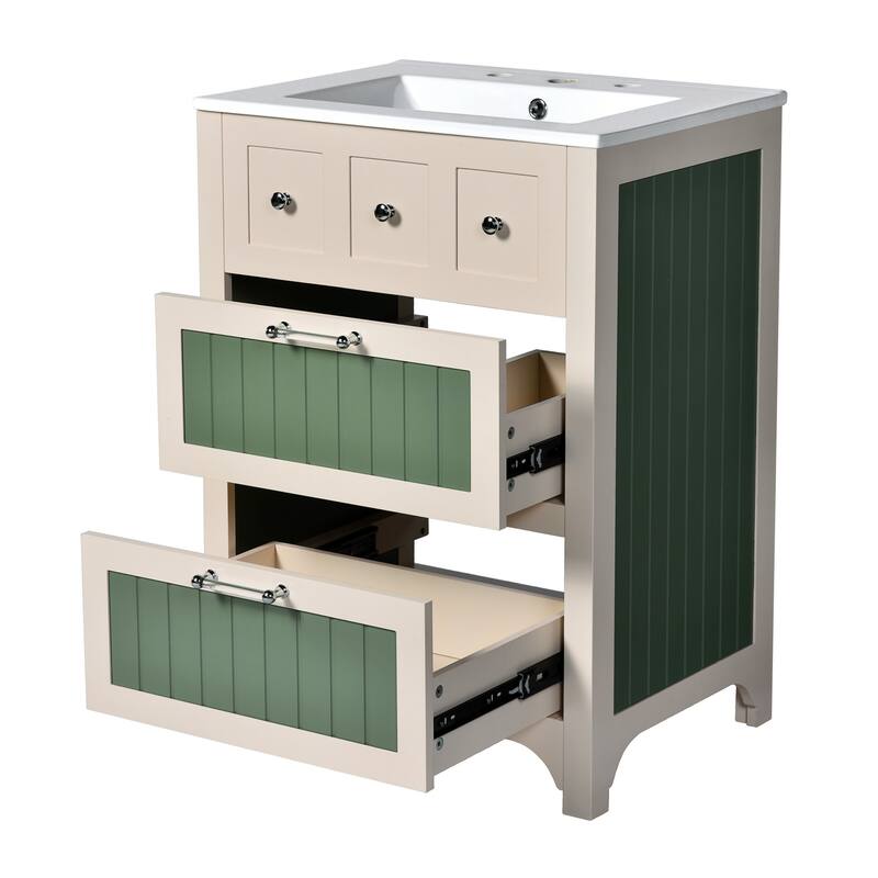 24" Bathroom Vanity Cabinet Set with 2 Drawers