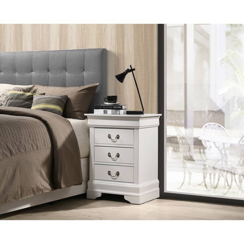 Modern Bedroom Cabinet Bedside Table with Three Drawers Storage Nightstand for Bedroom