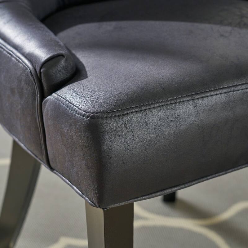 Tufted Backrest Dining Chair with Tapered Legs,Set of 2