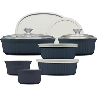 Ceramic Bakeware Set with Lids, Chip and Crack Resistant Stoneware ...