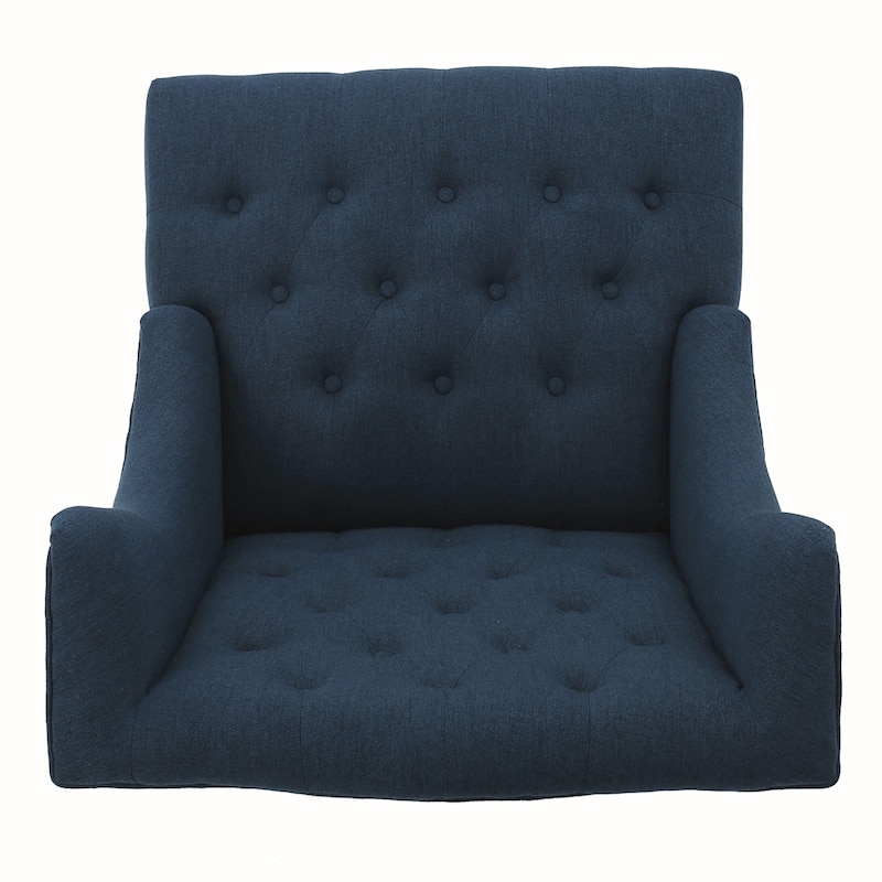 Linen Wingback Chair With Wood Frame