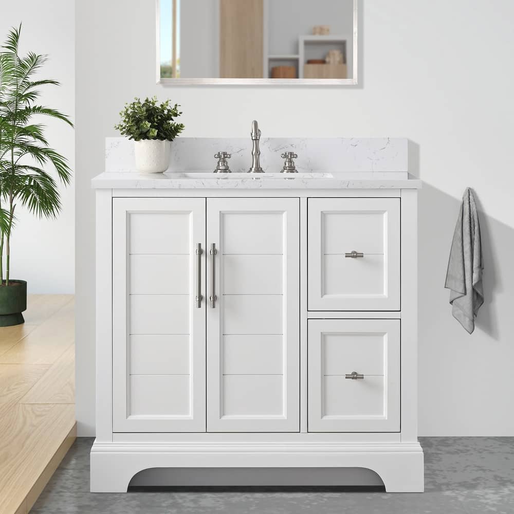 Vanity Art 36" Single Sink Bathroom Vanity with Top & Backsplash