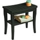 preview thumbnail 17 of 27, Bamboo Shower Bench Spa Stool - Wood 2-Tier Seat, Foot Rest Shaving Stool with Non-Slip Feet + Storage Shelf Black