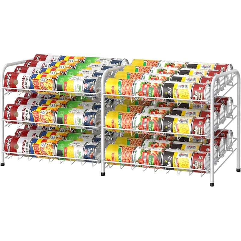 2 in 1 3 Tier Can Storage Rack Holder Holds Up 72 Cans