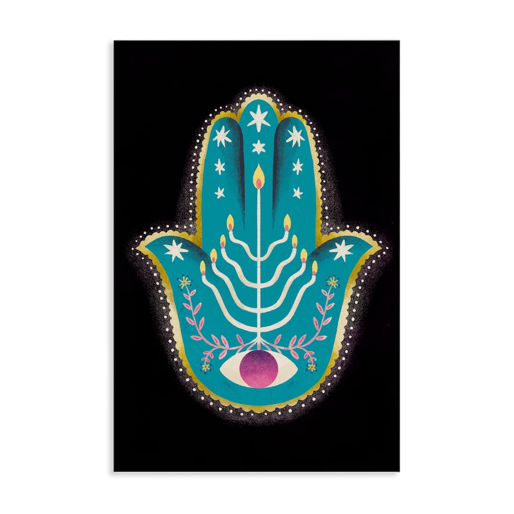 Stupell Spiritual Folk Style Hamsa Canvas Wall Art Design By Hannah Moren