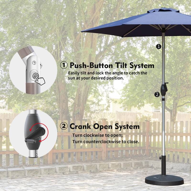 Patio Umbrella, Outdoor Table Umbrella with Crank Handle UV Protection and Waterproof for Garden Patio, Backyard, Pool