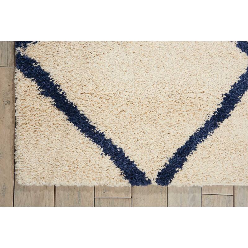 Nourison Brisbane Large Diamond Geometric Modern Shag Area Rug