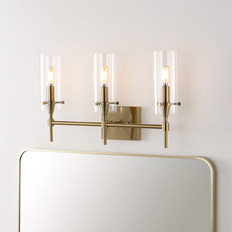 Jayce Bohemian Farmhouse Iron/Glass LED Vanity by JONATHAN Y