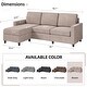 preview thumbnail 43 of 46, Futzca Modern L-shaped Convertible Sectional Sofa w/ Reversible Chaise