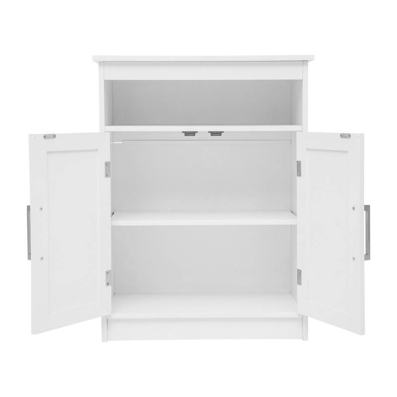 Modern Bathroom Storage Cabinet with Magnetic Close Doors and Shelves