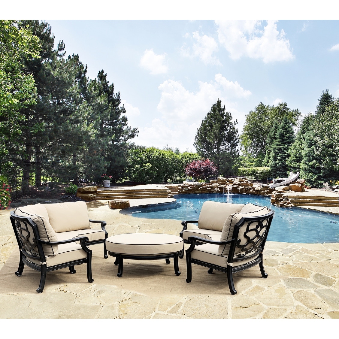Cast aluminum patio furniture with sunbrella cushions hot sale