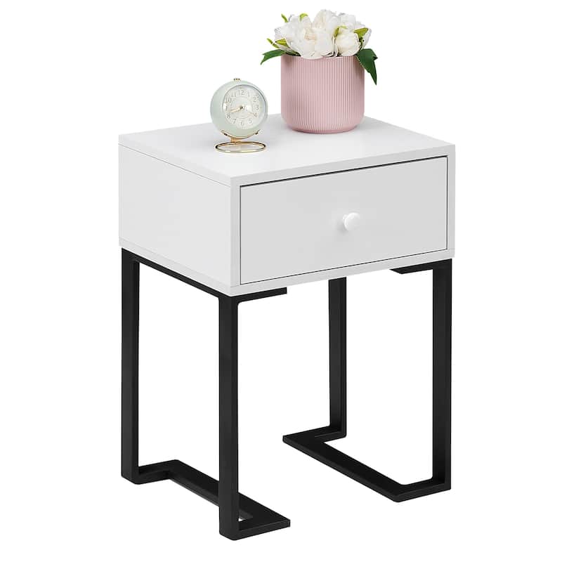 VECELO Modern 1-Drawer Wood Nightstands