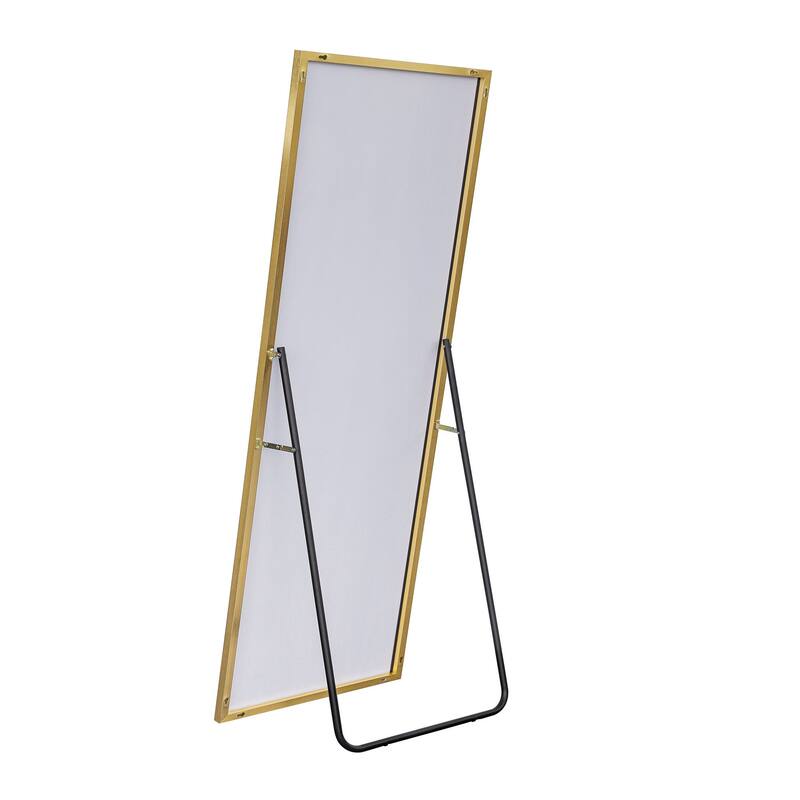 HomeRoots Narrow Minimal Gold Full-length Floor Mirror With Standing - 24