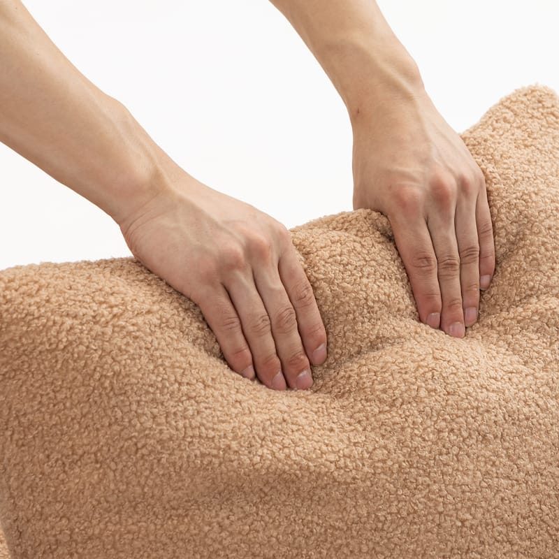 L-Shaped Modular Sectional Sofa, Full Foam Compressed Deep Seat Sofa, Upholstered Corner Sofa with 5 Throw Pillows