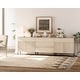preview thumbnail 2 of 14, 94.5" Modern Reeded Minimalist Sideboard With Doors And Drawers, 3-In-1 Wooden Credenza