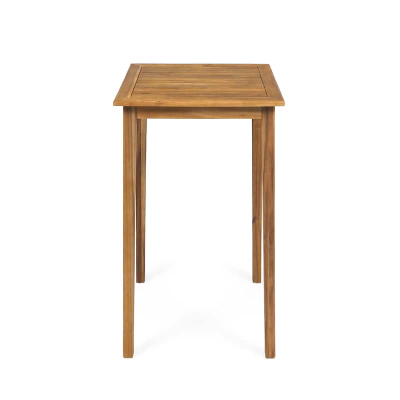 Polaris Outdoor Minimalist Square Acacia Wood Bar Table by Christopher Knight Home - 26.00" L x 26.00" W x 41.00" H