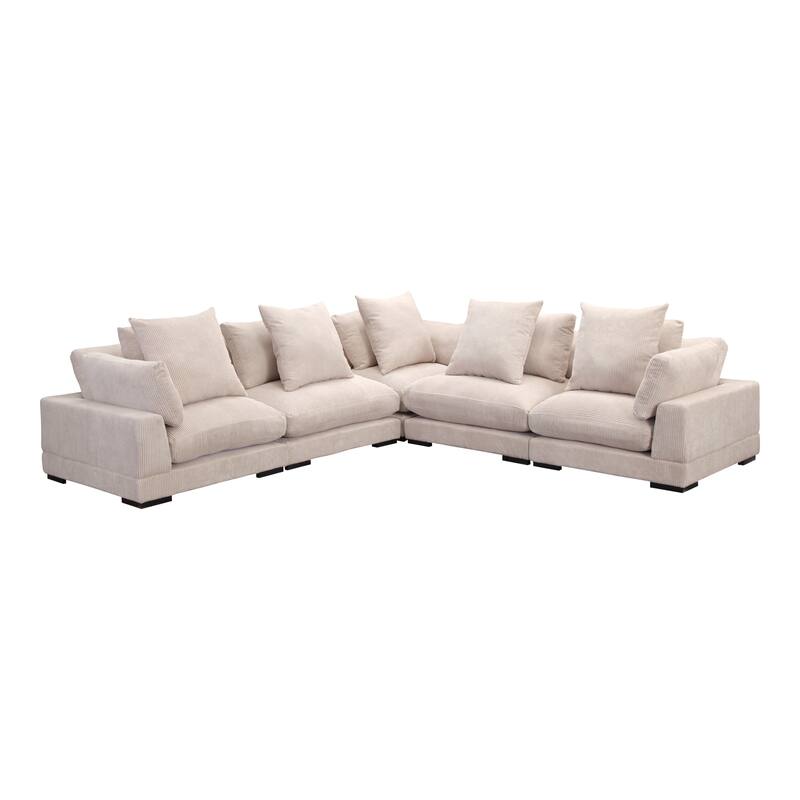 Aurelle Home Modern Timothy Modular Sectional - Large Classic L - Cream