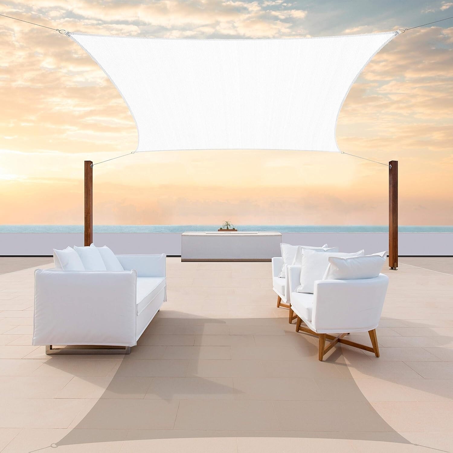 9' x 13' White UV Block Sun Shade Sail Canopy, Heavy Duty 180 GSM with 3-Year Warranty
