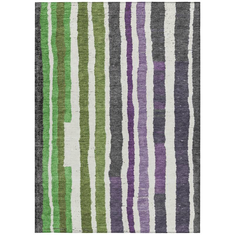 HomeRoots Striped Transitional Rectangle Outdoor Rug