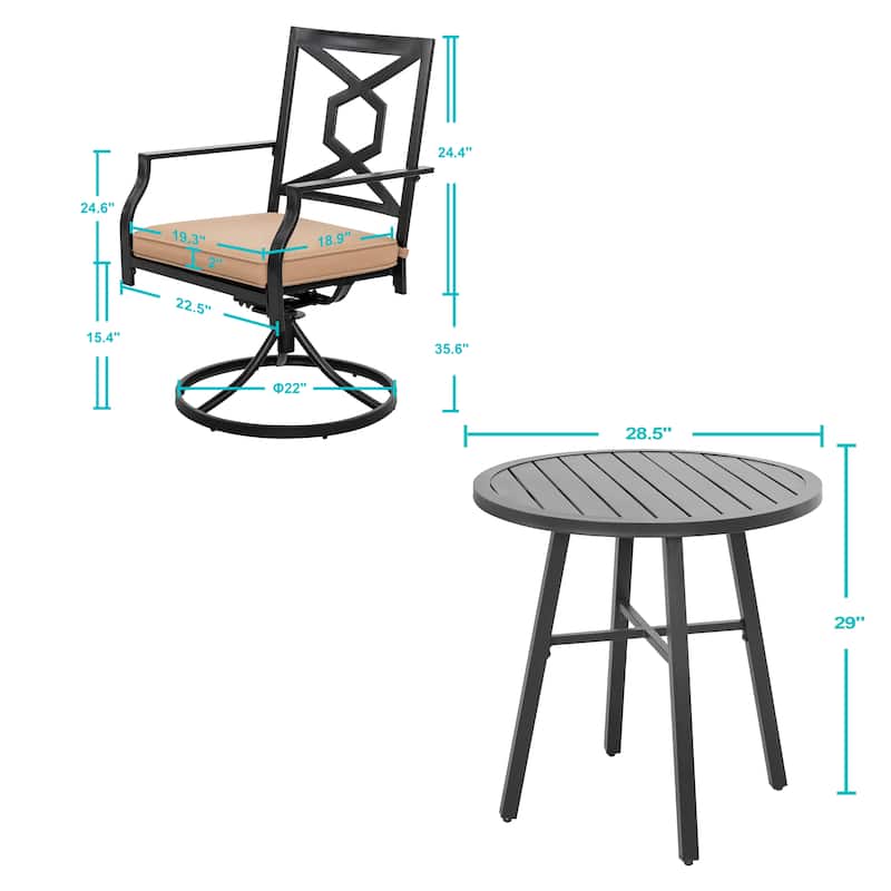 Outdoor Set With Swivel Chairs
