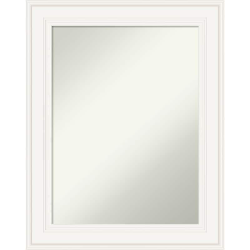 Non-Beveled Bathroom Wall Mirror - Ridge White Frame - Ridge White