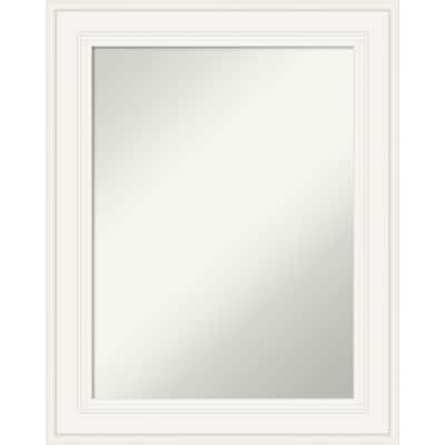 Non-Beveled Bathroom Wall Mirror - Ridge White Frame - Ridge White