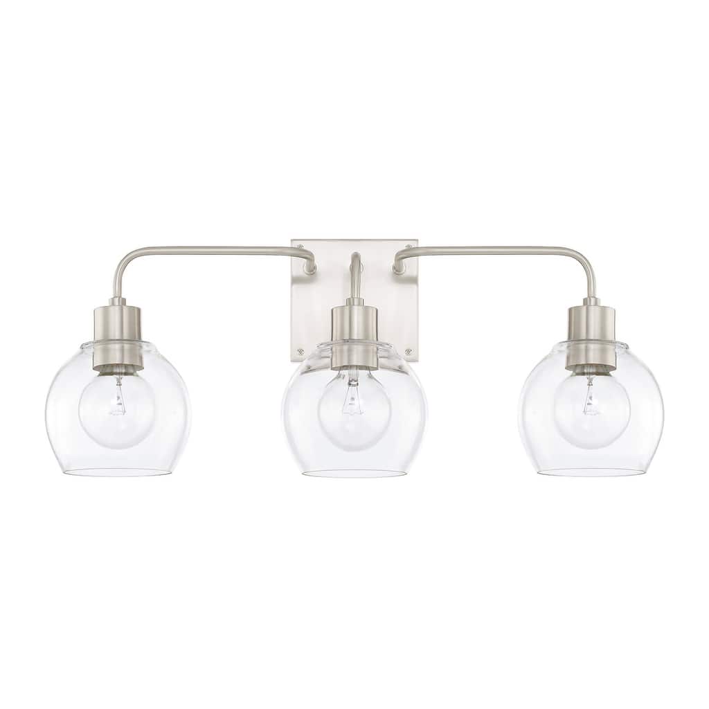 Tanner Clear Glass 3-light Bath/ Vanity Fixture