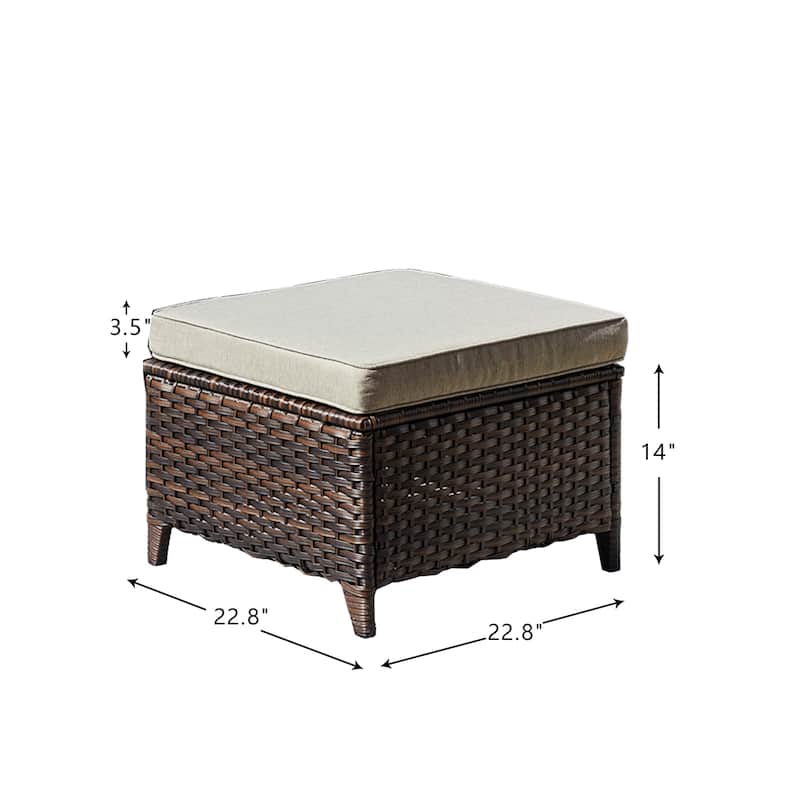 Pocassy Outdoor Patio Chairs with Ottomans Set of 4