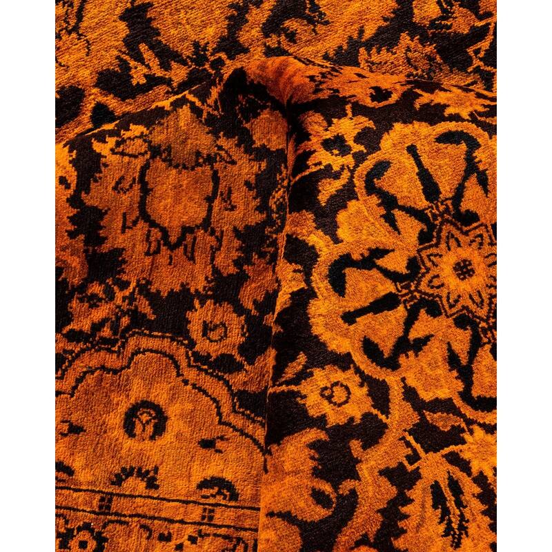 Overdyed, One-of-a-Kind Hand-Knotted Area Rug - Orange - 6' 3" x 8' 10"