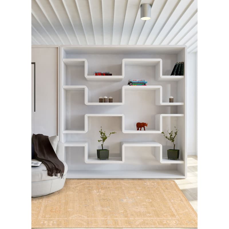 ECARPETGALLERY Hand-knotted Peshawar Oushak Olive Green Wool Rug - 8'1 x 9'10