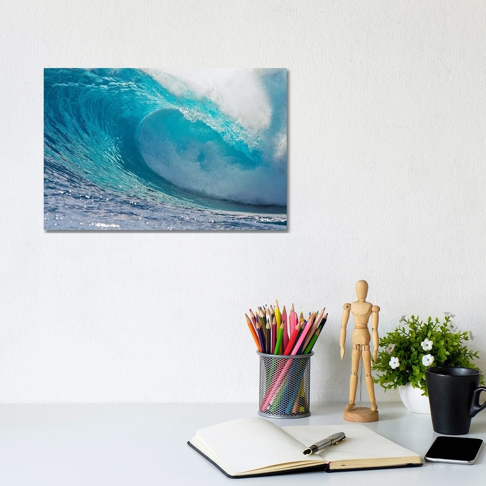 iCanvas "Plunging Waves II, Sout Pacific Ocean, Tahiti, French Polynesia" by Panoramic Images Canvas Print