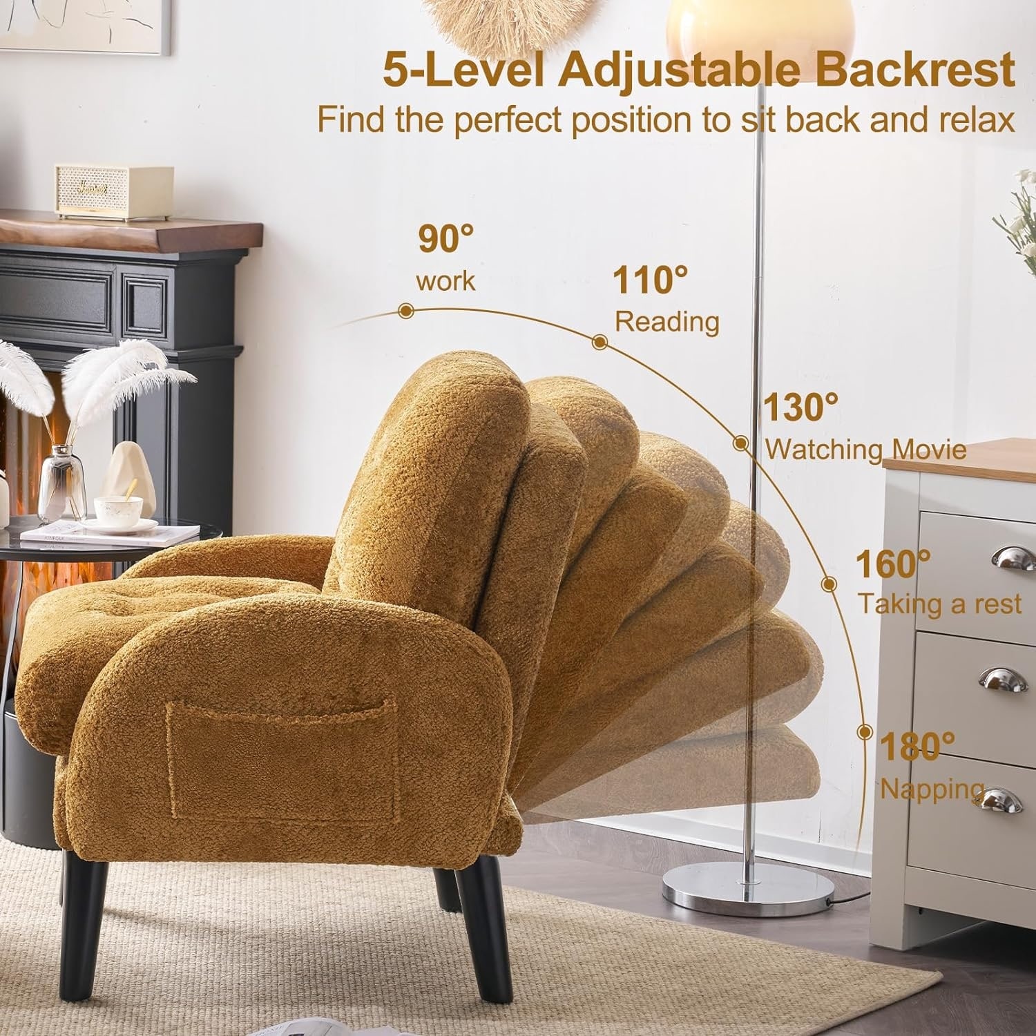 Adjustable reading chair clearance