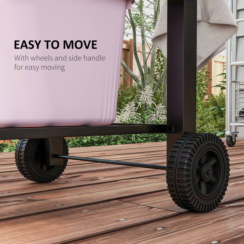 Black Charcoal BBQ Grill with Large Cooking Grates Warming Rack and Heavy-Duty Lid - 44.5" L x 25.5" W x 42.5" H