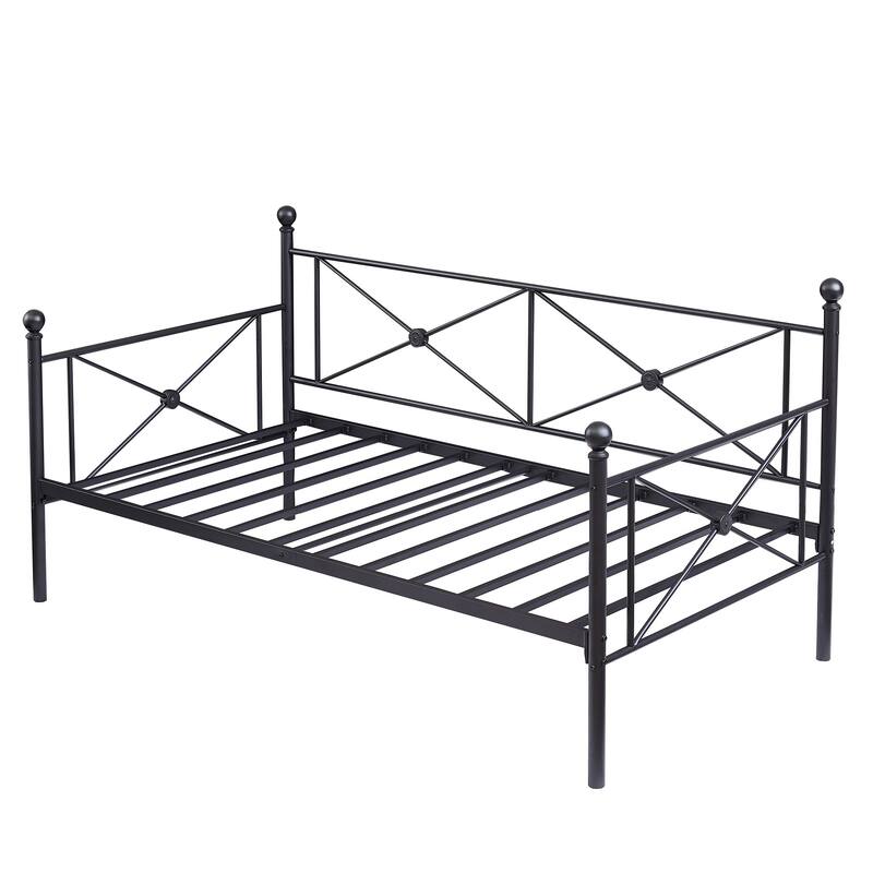 Javlergo Metal Daybed Frame Twin Size Sofa Bed with Steel Slats for Living Room Guest Room