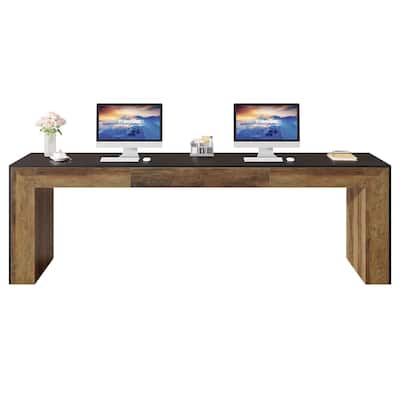 86.6-Inch Long Computer Desk for 2 People, Farmhouse Executive Desk