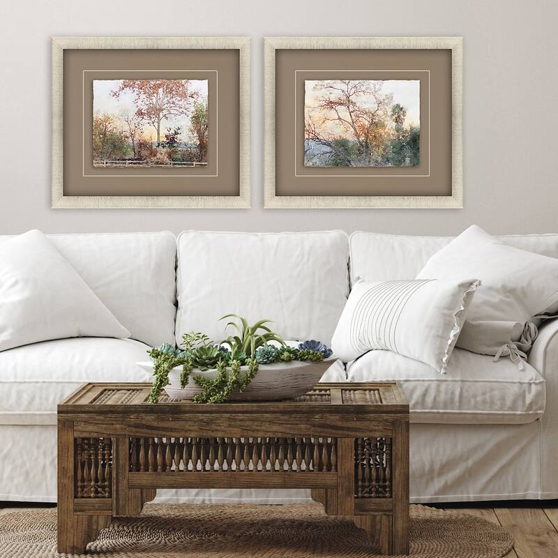 Quiet Place S/2 Framed Art Giclee Under Glass - Green