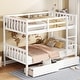 preview thumbnail 43 of 58, Rubber Wood Bunk Bed Frame with 2 Drawers,Convertible into 2 Beds