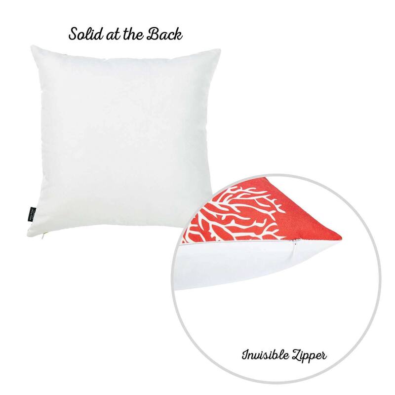 HomeRoots Red and Silver Coral Reef Decorative Throw Pillow