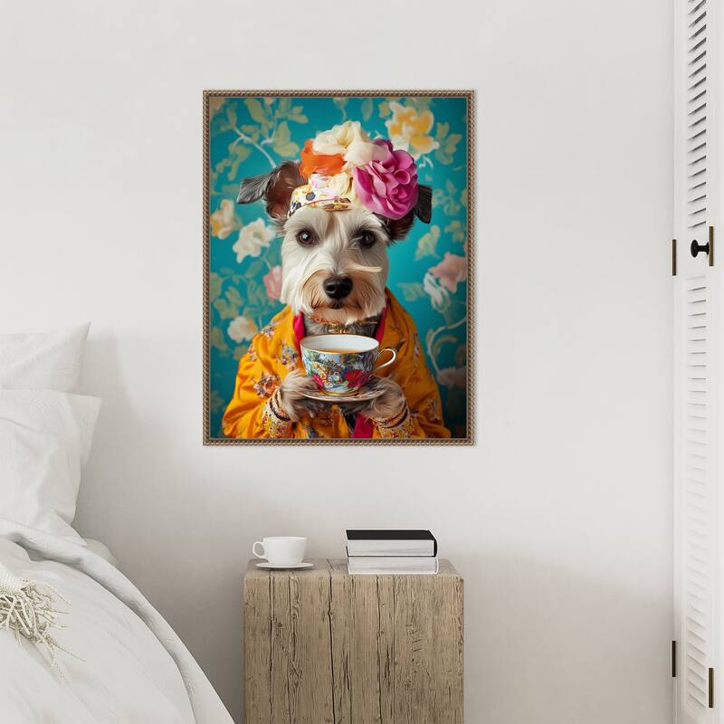 Yorkshire Tea Lady by Mowzu Framed Canvas Wall Art