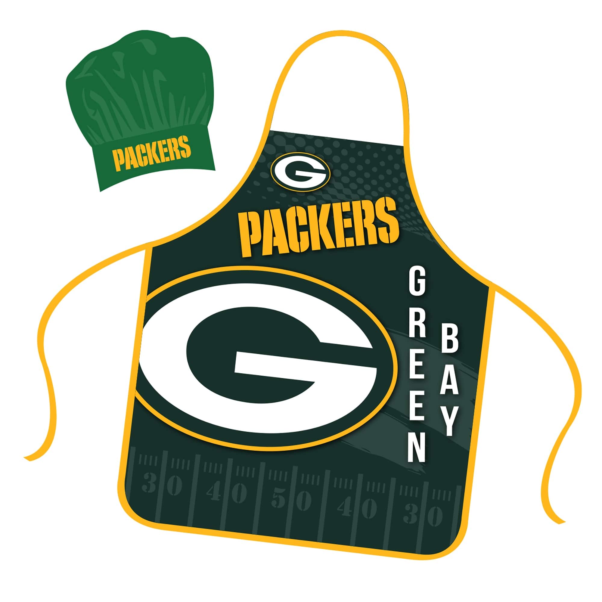 NFL Apron & Chef Hat Set, with Large Team Logo Green Bay Packers 31