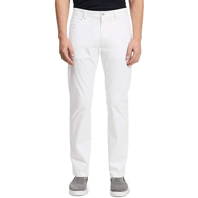 Shop Calvin Klein Men S Slim Fit 4 Pocket Stretch Sateen Pant White Sz 31wx32l Overstock 27068665