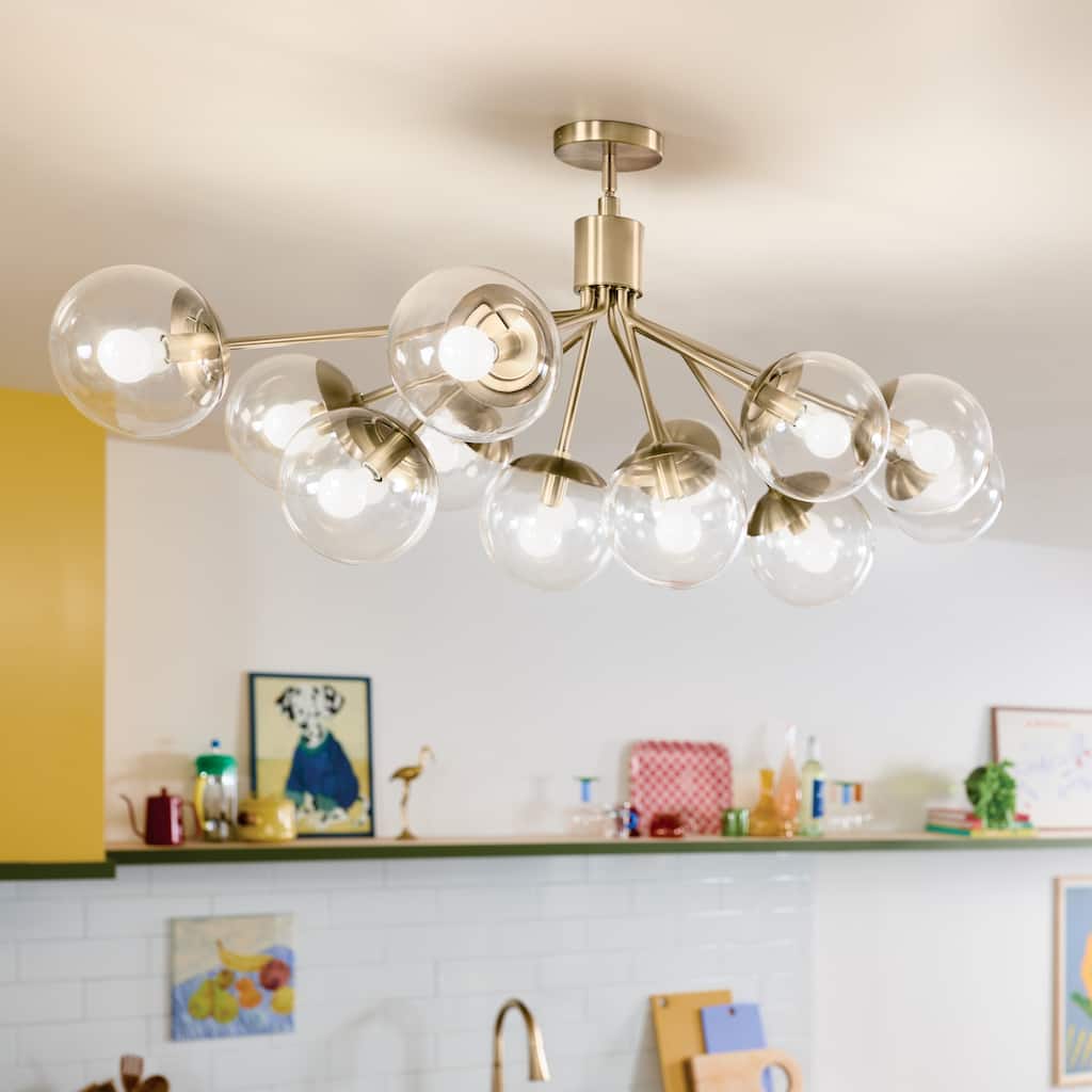 Kichler Lighting Silvarious Clear Glass Convertible Chandelier