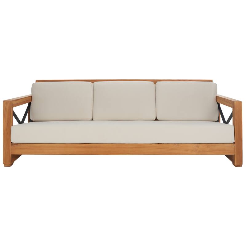 SAFAVIEH Outdoor Living Andros Teak Patio Sofa