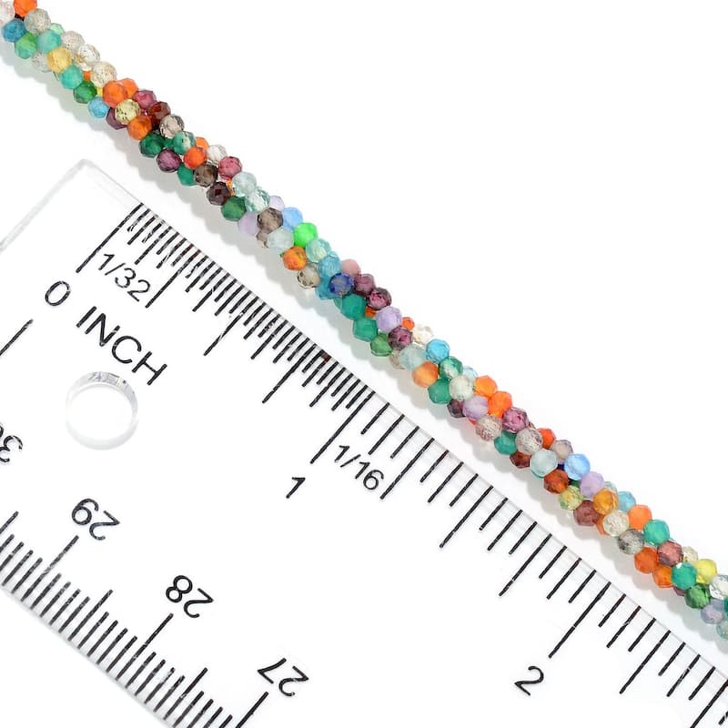 925 Sterling Silver multi gemstone Beaded Necklace