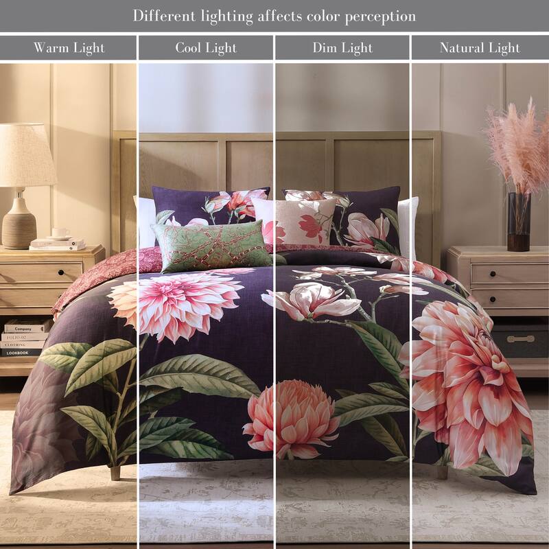 Bebejan Blush Serenade 100% Cotton Sateen 5 Piece Reversible Comforter Set