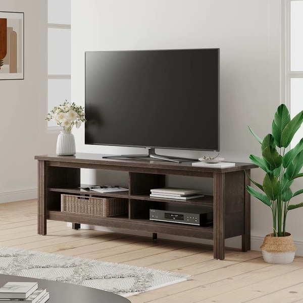 Farmhouse TV Stand for 65 inch TV Black Entertainment ...