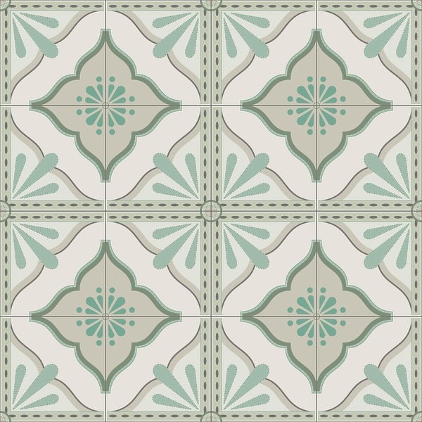 slide 2 of 4, Transform Large Tile Green Peel & Stick Wallpaper